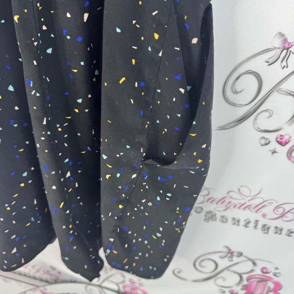 Wilfred romper 100% silk spotted dots Black Dress with Multicolor Speckles - Picture 7 of 9